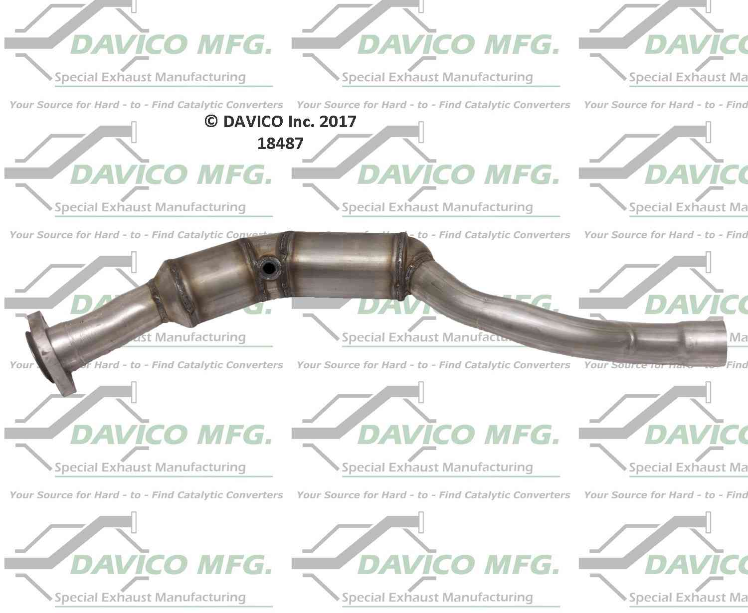 Davico Mfg Exact-Fit Catalytic Converter  top view frsport 18487