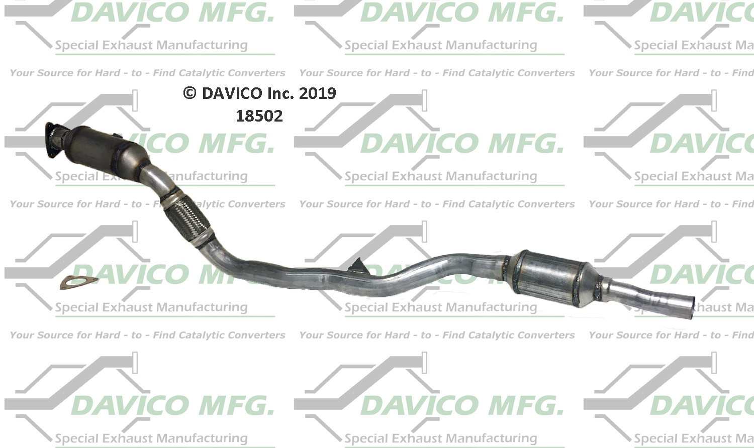 Davico Mfg Exact-Fit Catalytic Converter  top view frsport 18502