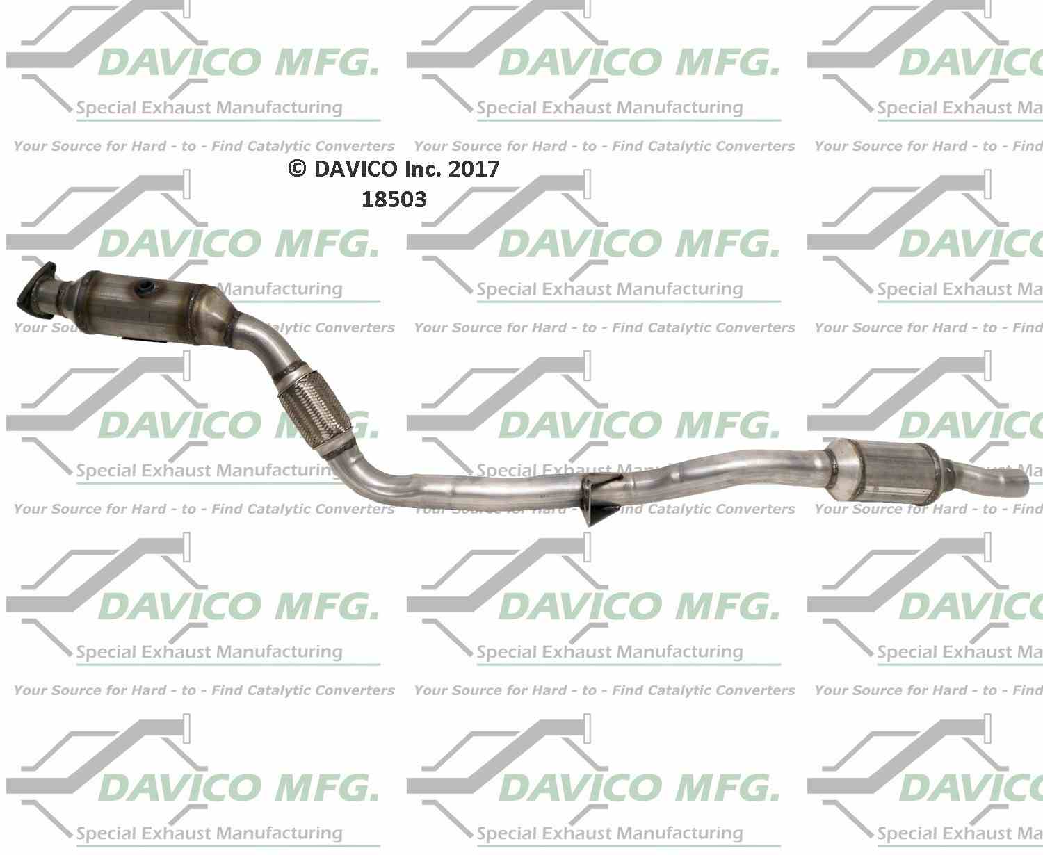 Davico Mfg Exact-Fit Catalytic Converter  top view frsport 18503