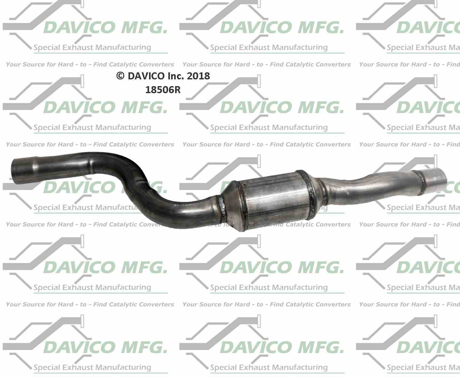 Davico Mfg Exact-Fit Catalytic Converter  top view frsport 18506R