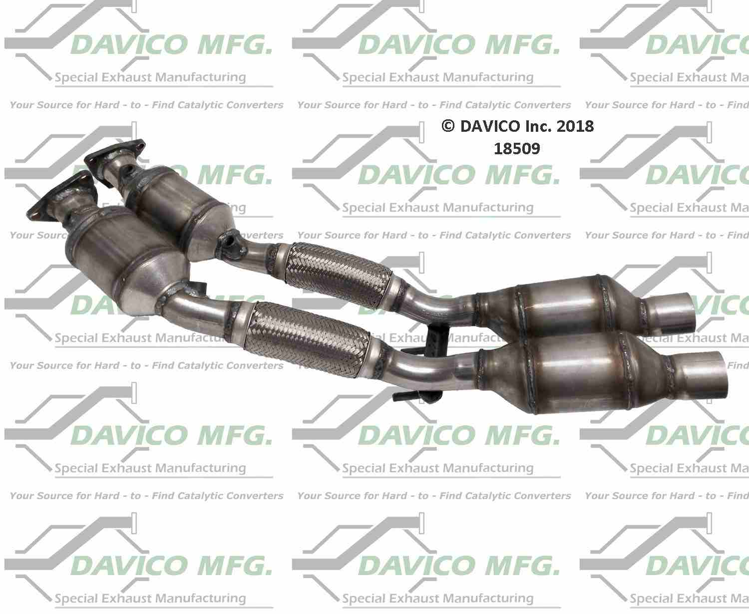 Davico Mfg Exact-Fit Catalytic Converter  top view frsport 18509