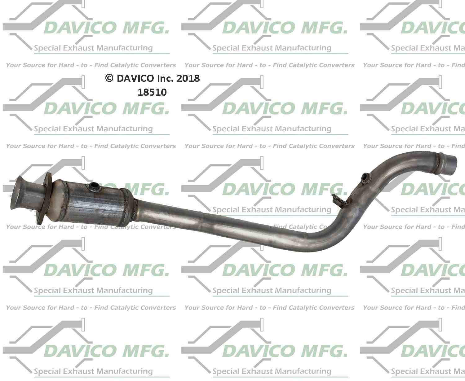 Davico Mfg Exact-Fit Catalytic Converter  top view frsport 18510