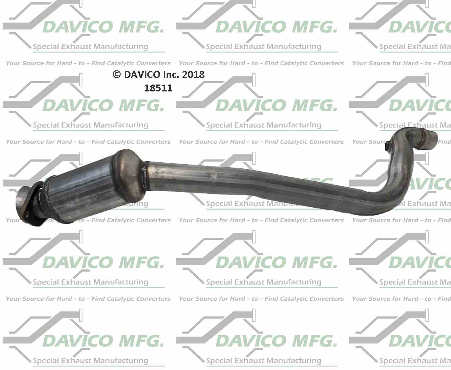 Davico Mfg Exact-Fit Catalytic Converter  top view frsport 18511