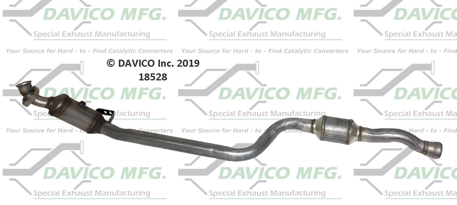 Davico Mfg Exact-Fit Catalytic Converter  top view frsport 18528