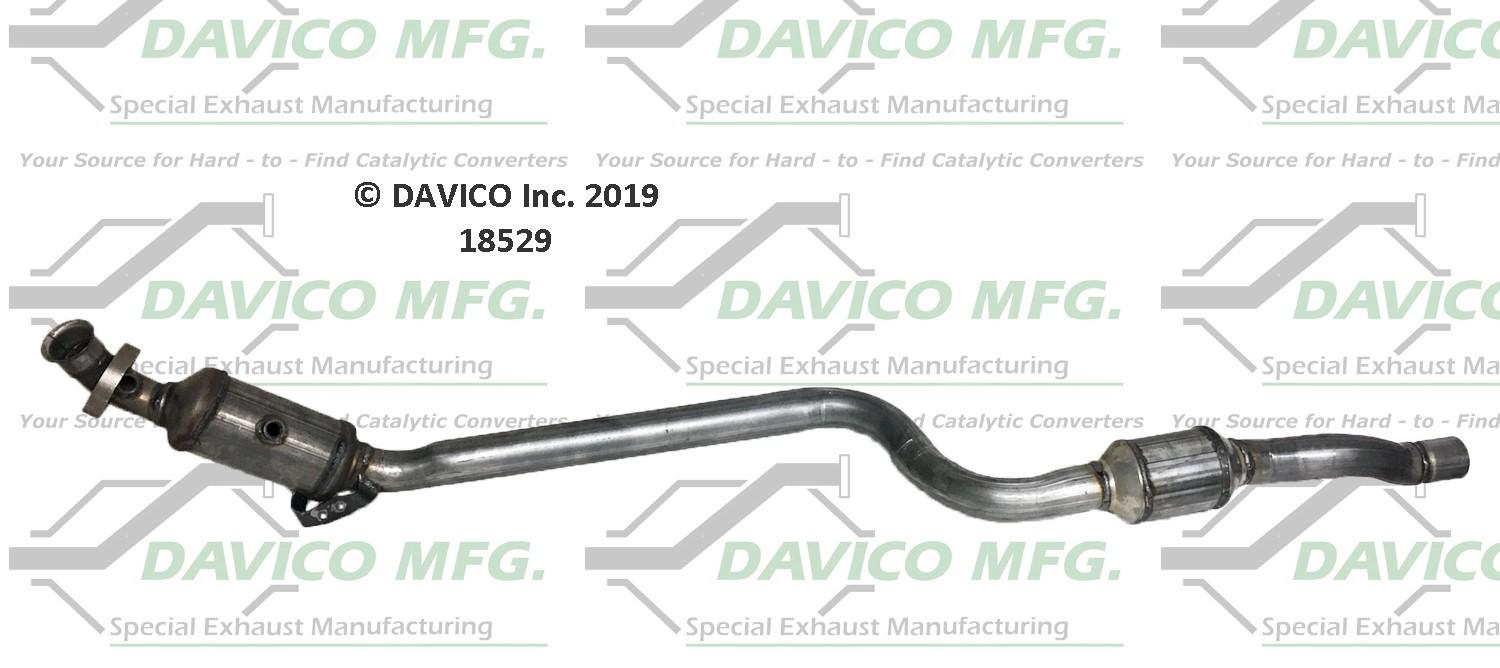 Davico Mfg Exact-Fit Catalytic Converter  top view frsport 18529