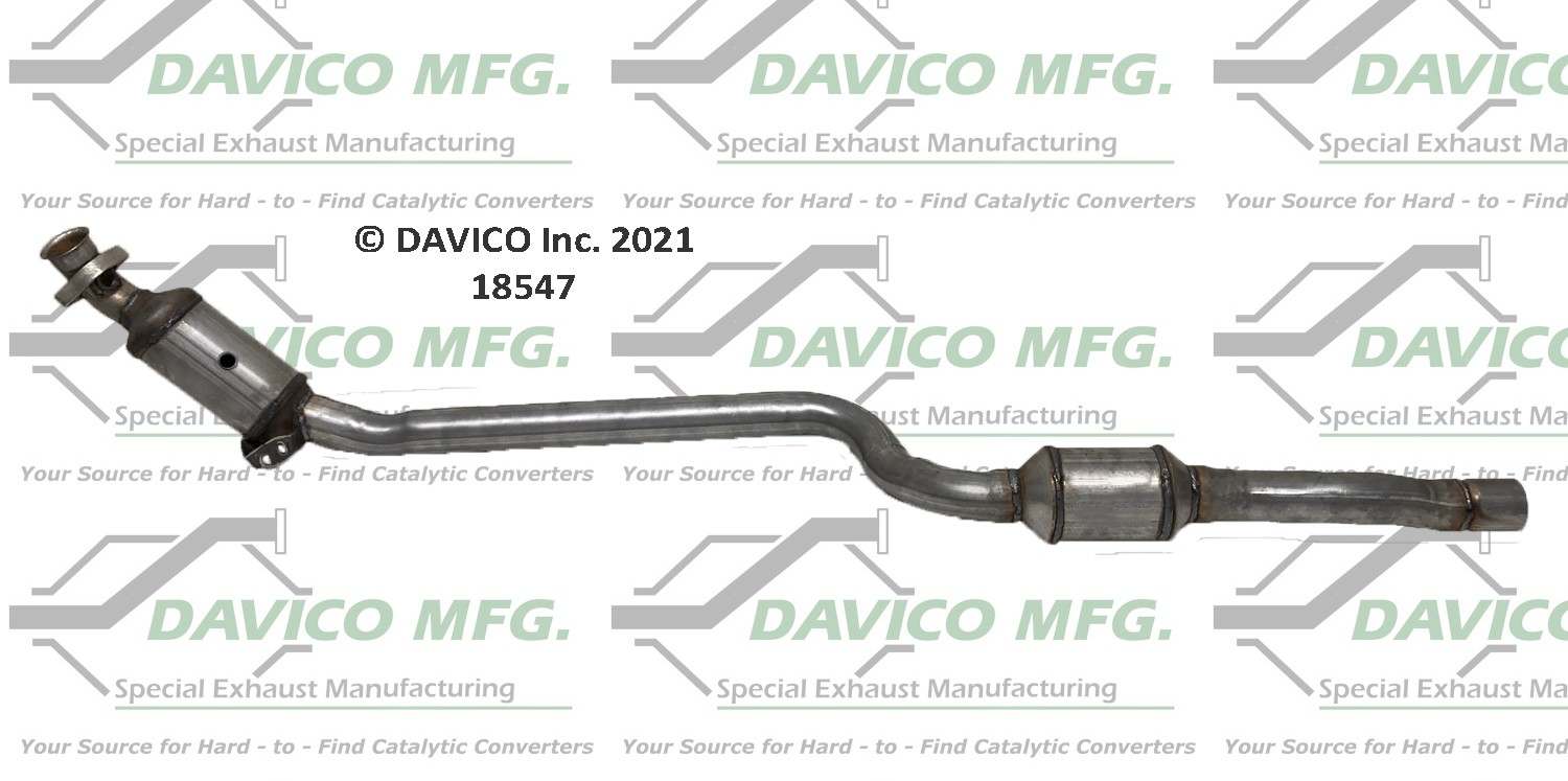 Davico Mfg Exact-Fit Catalytic Converter  top view frsport 18547