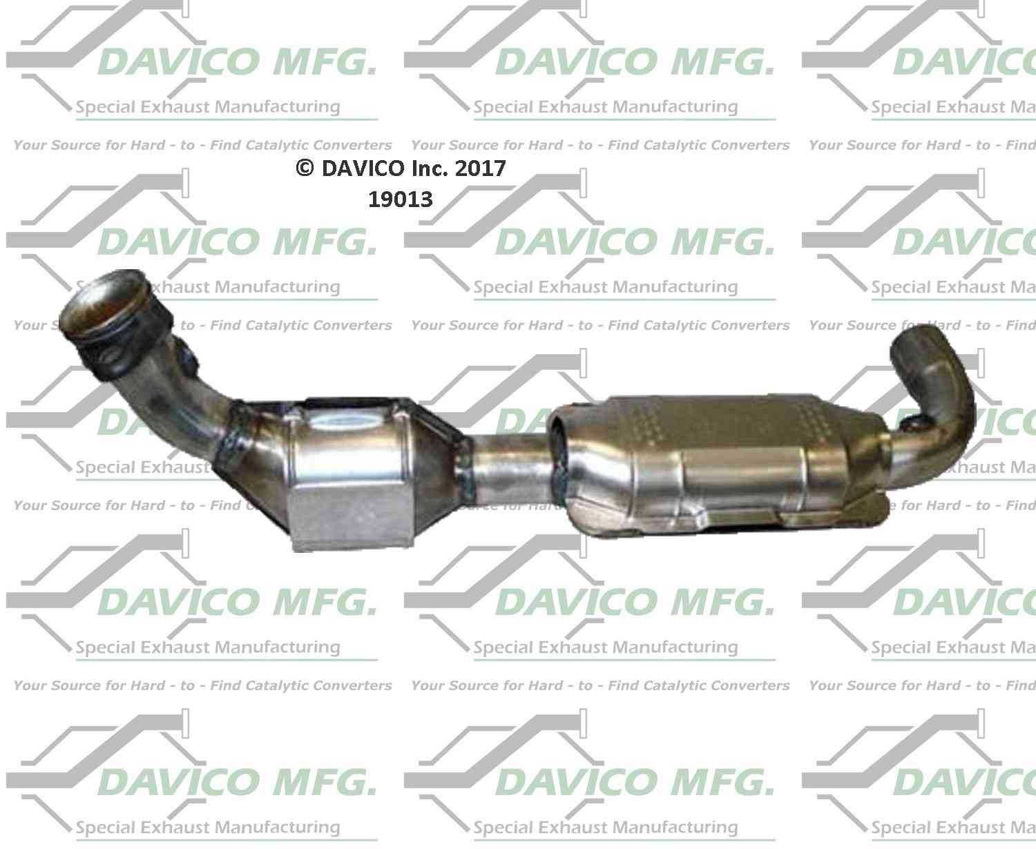 Davico Mfg Exact-Fit Catalytic Converter  top view frsport 19013