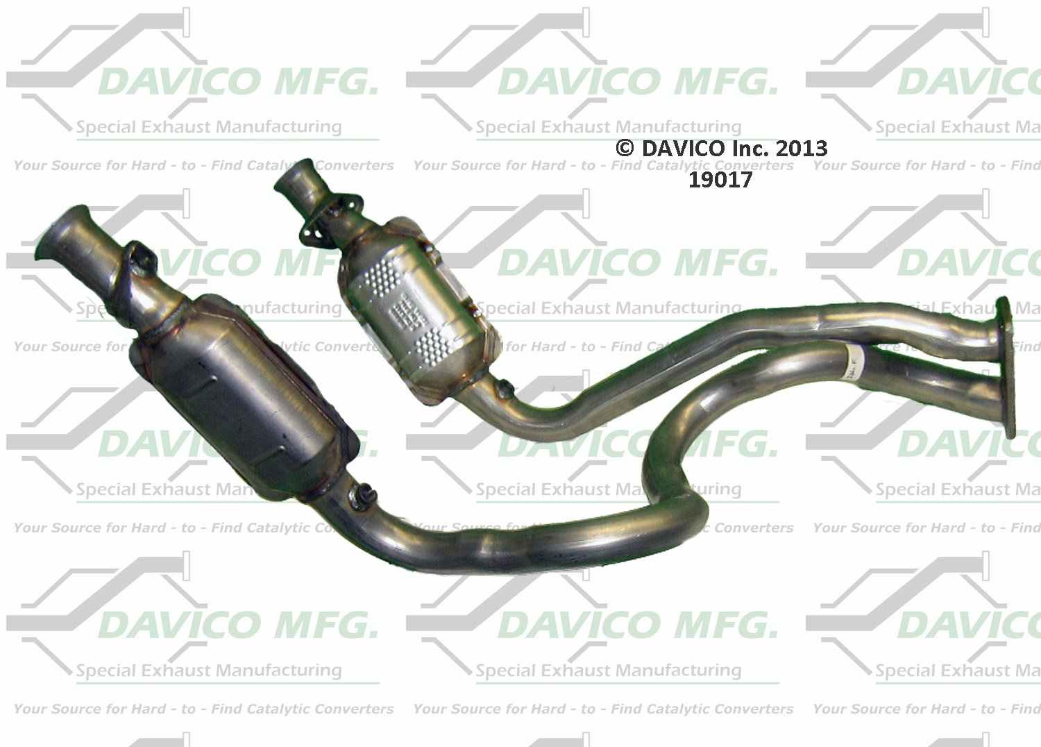 Davico Mfg Exact-Fit Catalytic Converter  top view frsport 19017