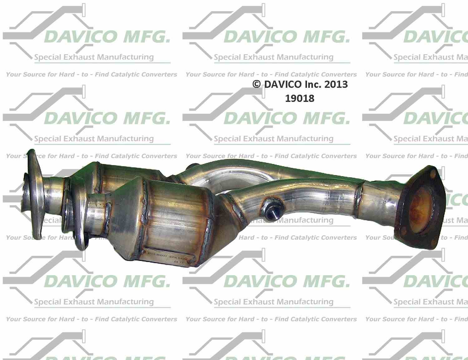 Davico Mfg Exact-Fit Catalytic Converter  top view frsport 19018