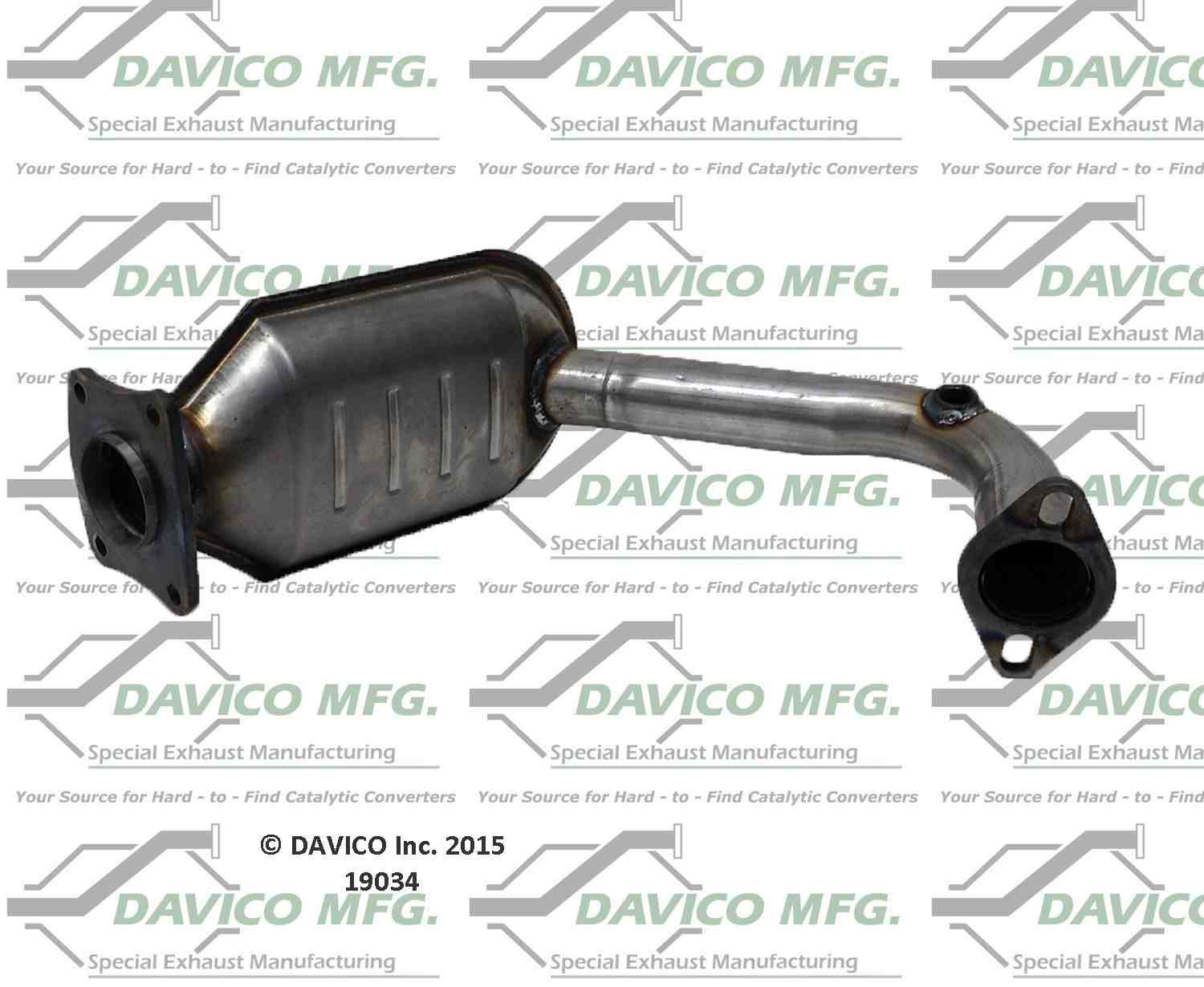 Davico Mfg Exact-Fit Catalytic Converter  top view frsport 19034