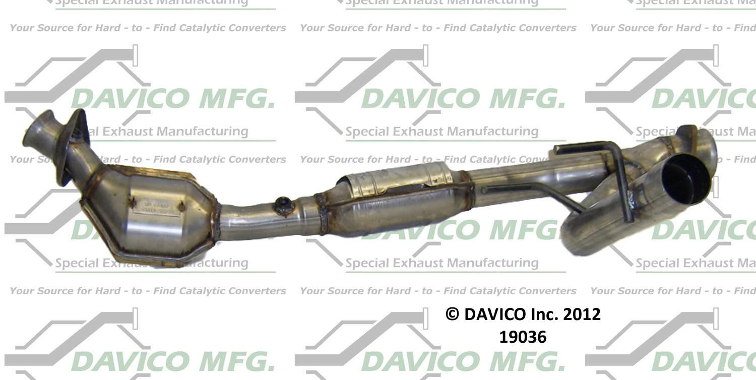 Davico Mfg Exact-Fit Catalytic Converter  top view frsport 19036