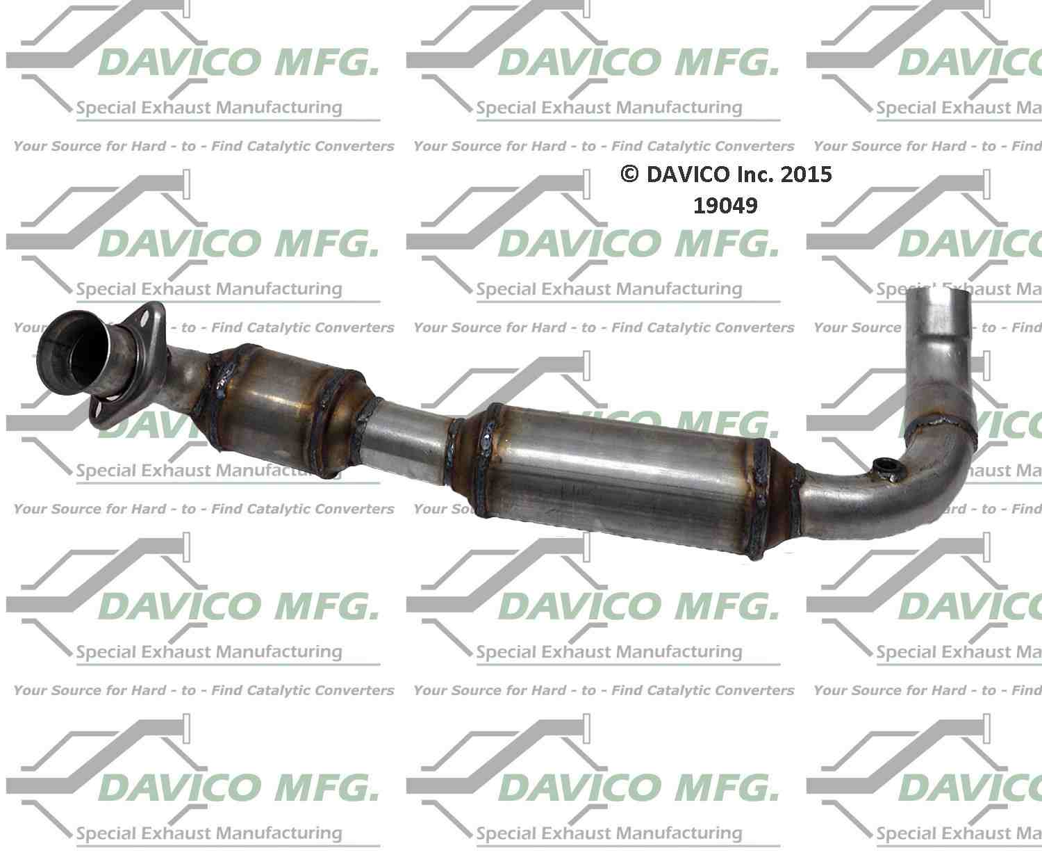 Davico Mfg Exact-Fit Catalytic Converter  top view frsport 19049