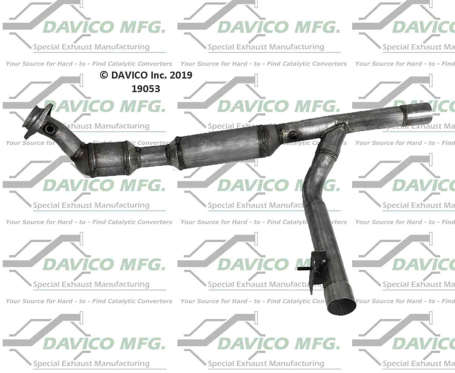 Davico Mfg Exact-Fit Catalytic Converter  top view frsport 19053