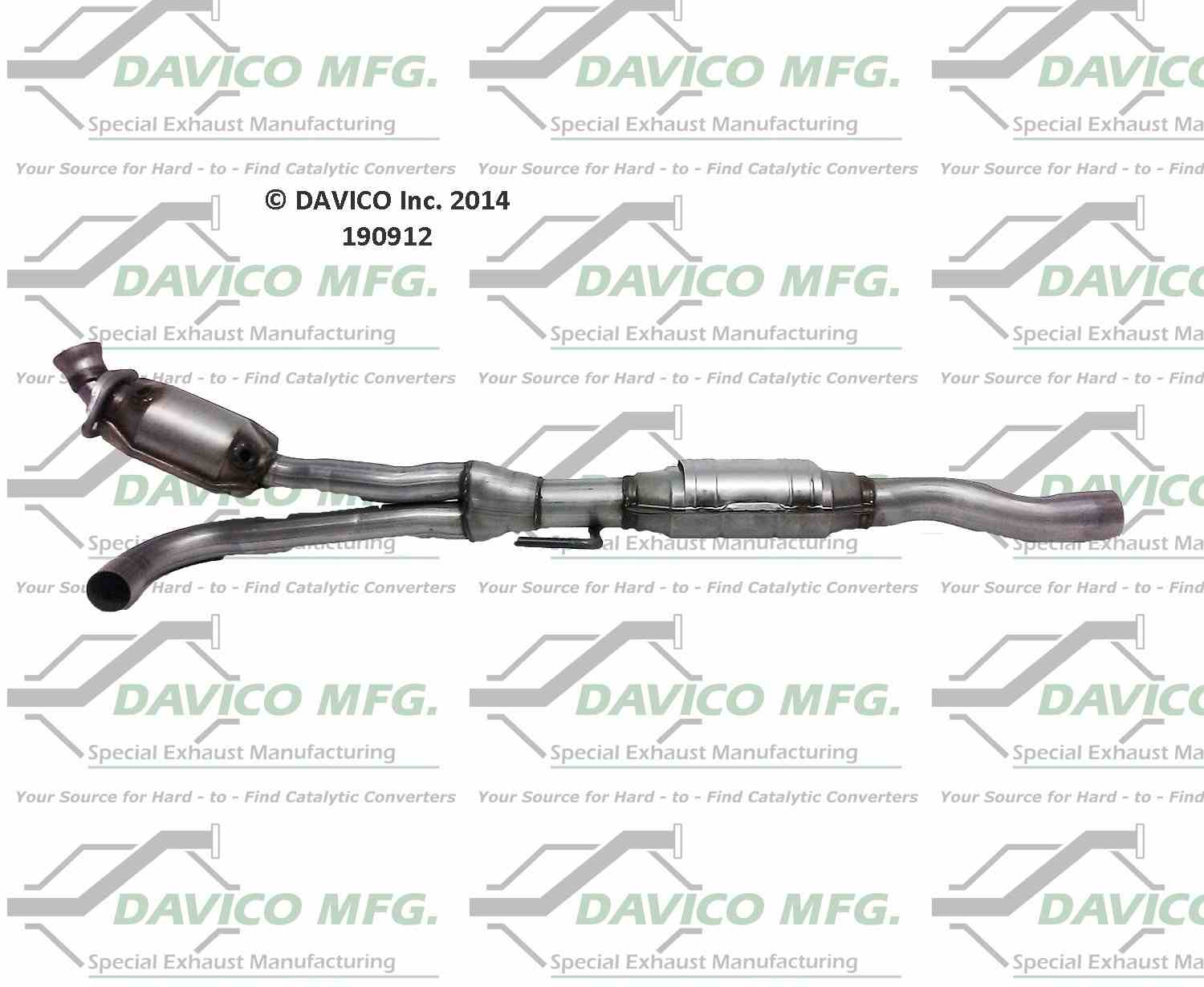 Davico Mfg Exact-Fit Catalytic Converter  top view frsport 190912