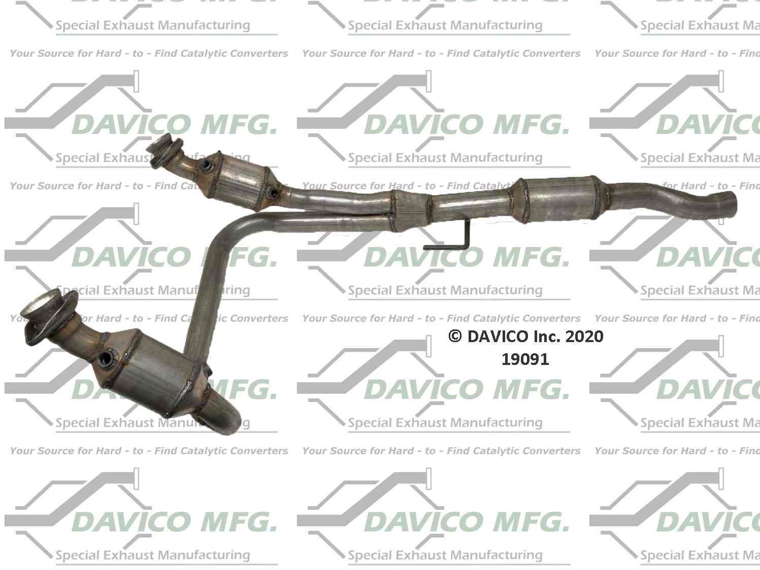 Davico Mfg Exact-Fit Catalytic Converter  top view frsport 19091