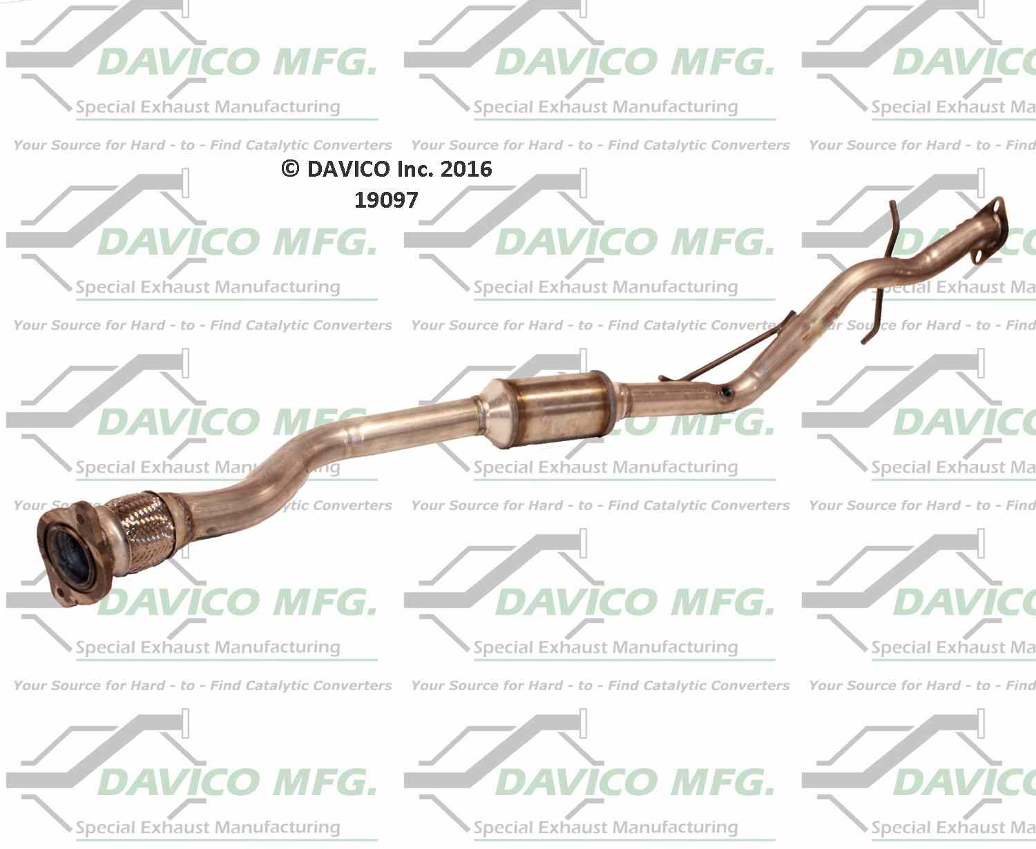 Davico Mfg Exact-Fit Catalytic Converter  top view frsport 19097