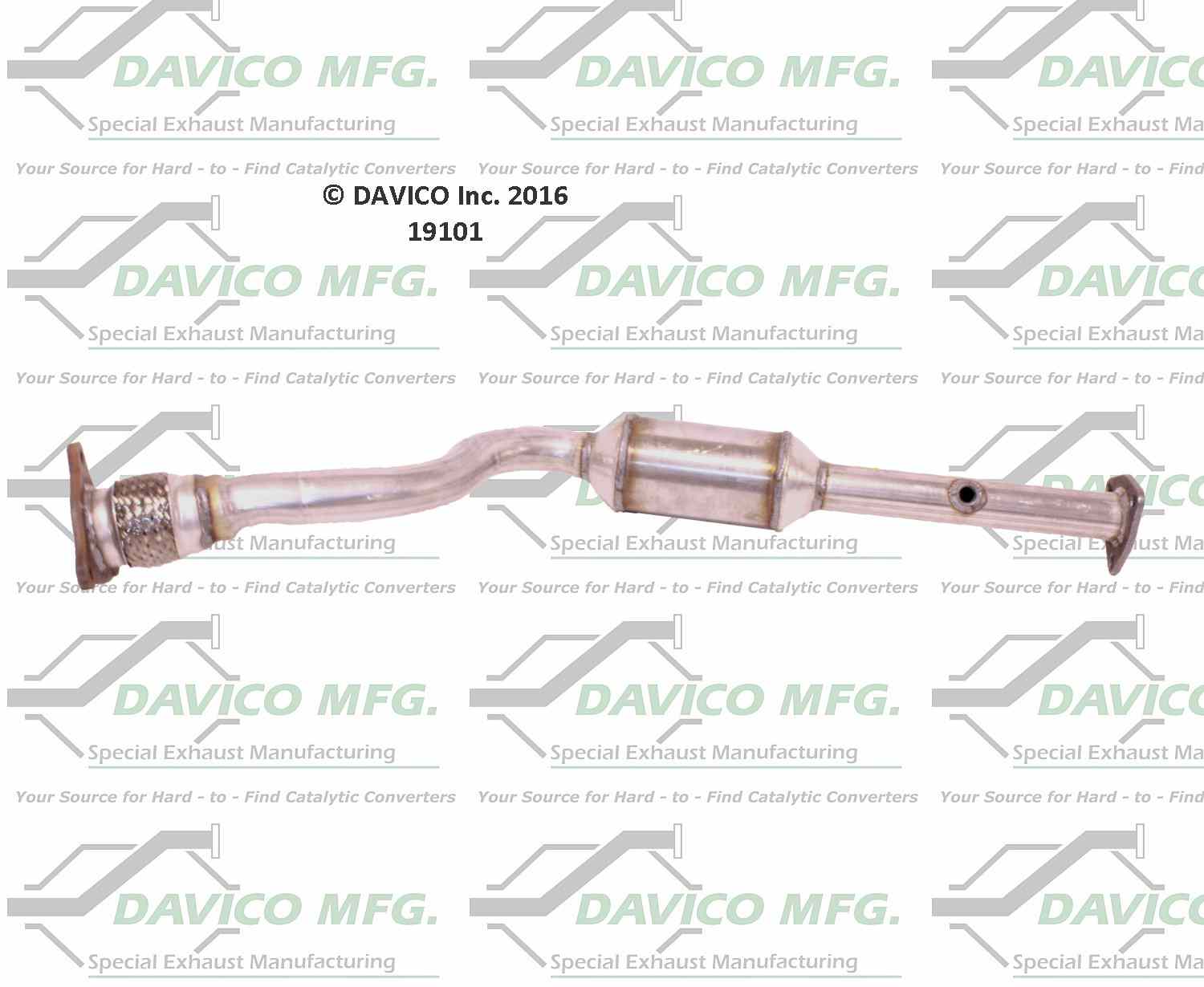 Davico Mfg Exact-Fit Catalytic Converter  top view frsport 19101