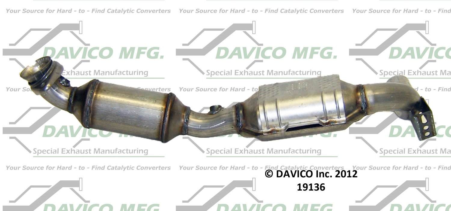 Davico Mfg Exact-Fit Catalytic Converter  top view frsport 19136