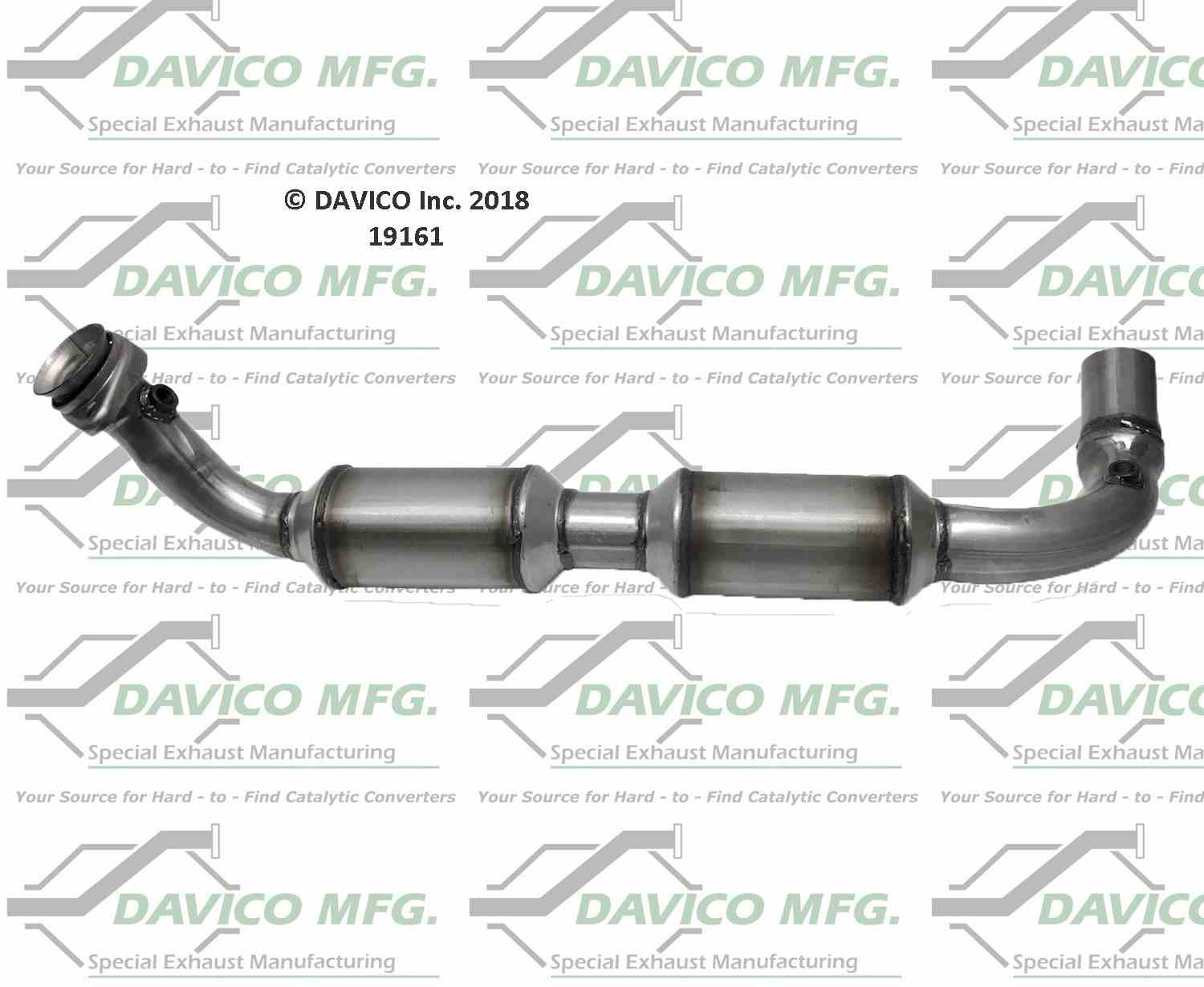 Davico Mfg Exact-Fit Catalytic Converter  top view frsport 19161