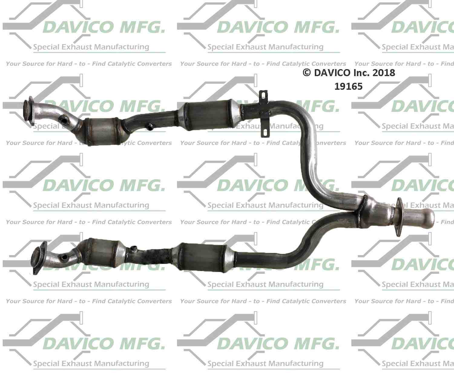 Davico Mfg Exact-Fit Catalytic Converter  top view frsport 19165