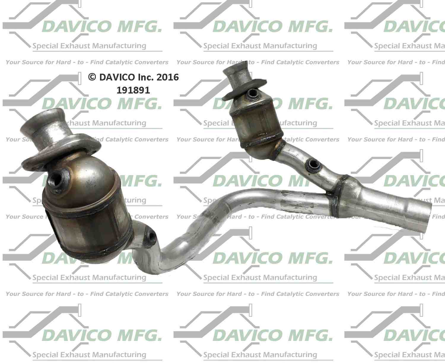 Davico Mfg Exact-Fit Catalytic Converter  top view frsport 191891