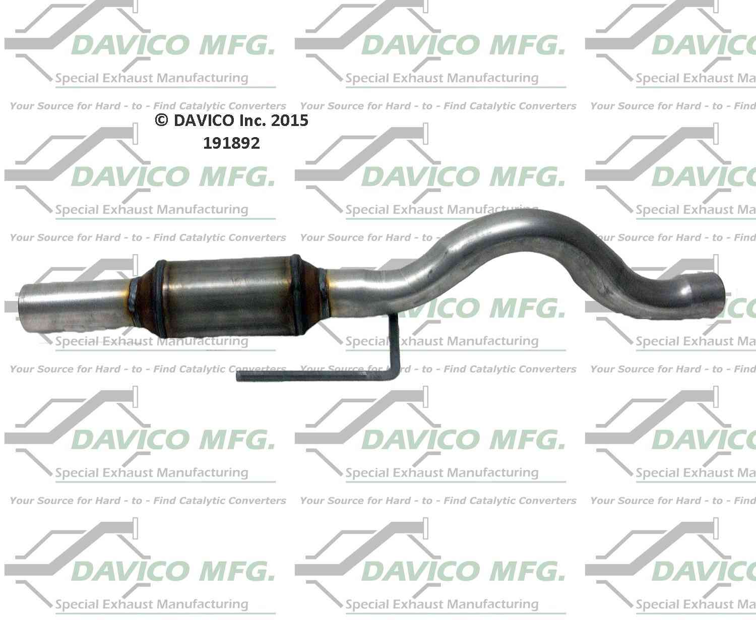 Davico Mfg Exact-Fit Catalytic Converter  top view frsport 191892