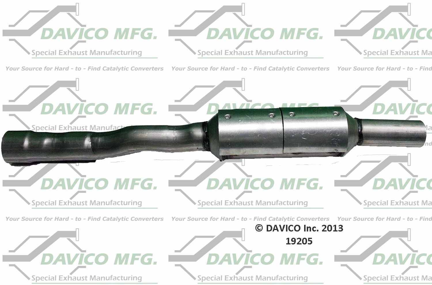 Davico Mfg Exact-Fit Catalytic Converter  top view frsport 19205