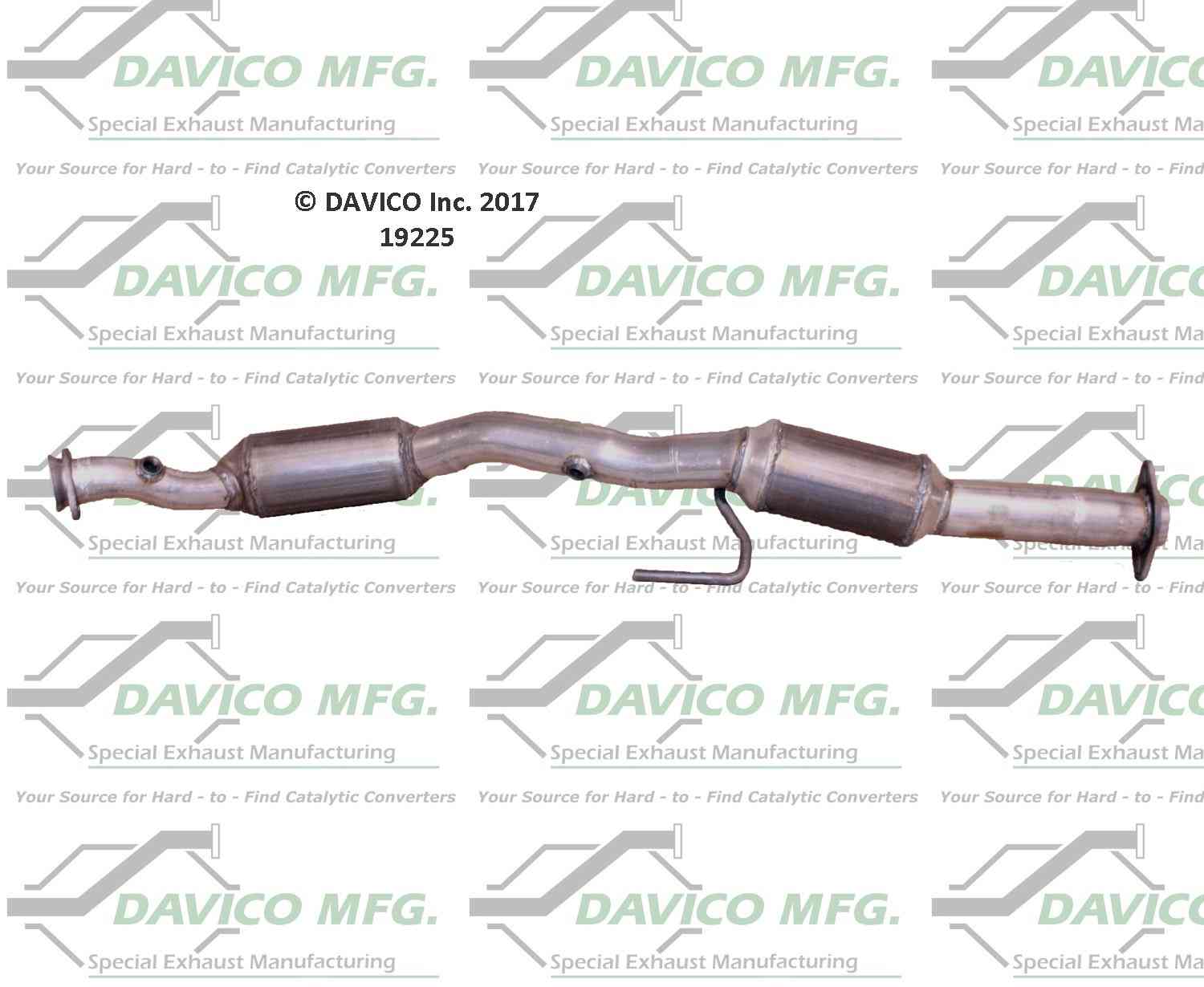 Davico Mfg Exact-Fit Catalytic Converter  top view frsport 19225