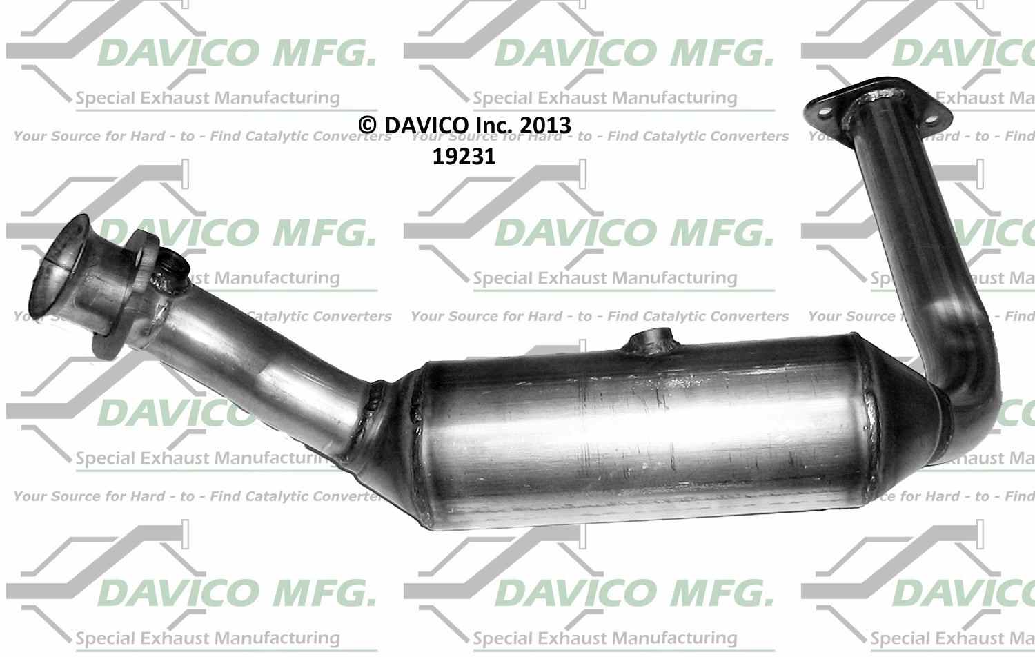 Davico Mfg Exact-Fit Catalytic Converter  top view frsport 19231