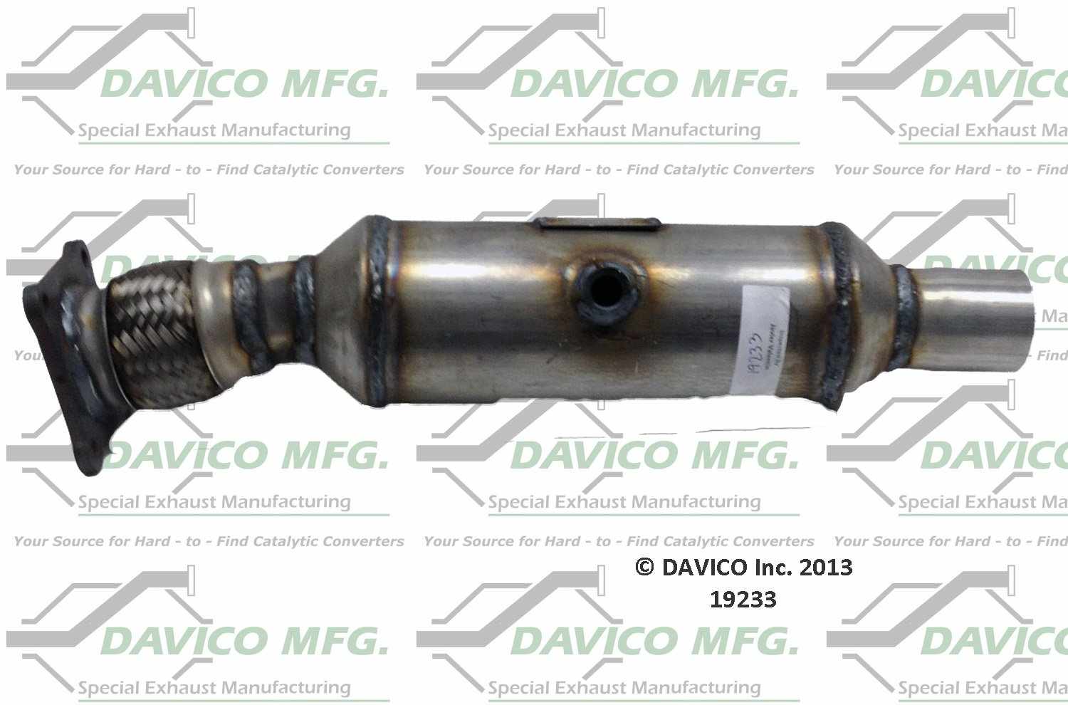 Davico Mfg Exact-Fit Catalytic Converter  top view frsport 19233