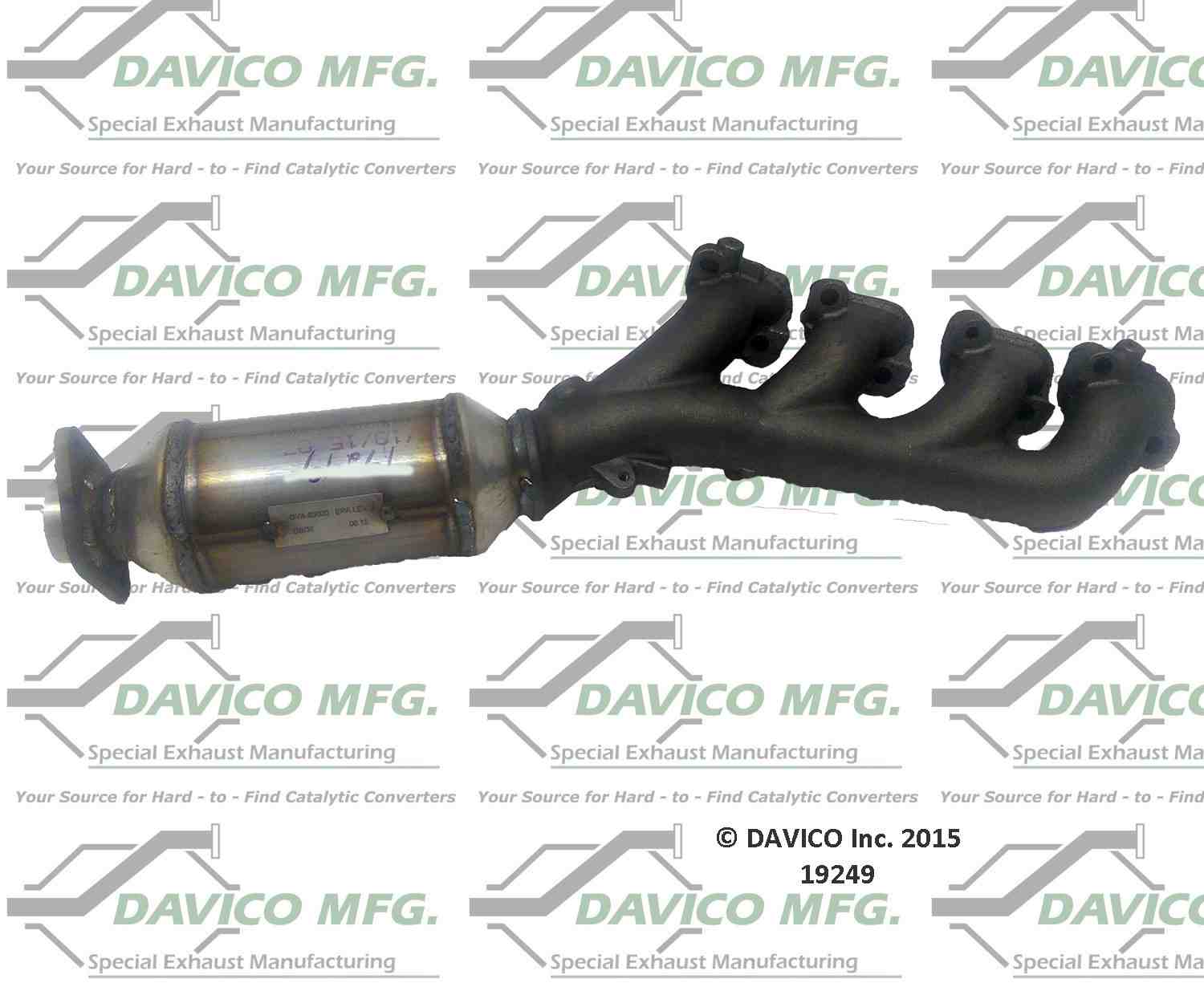 Davico Mfg Exact-Fit Catalytic Converter - Manifold  top view frsport 19249