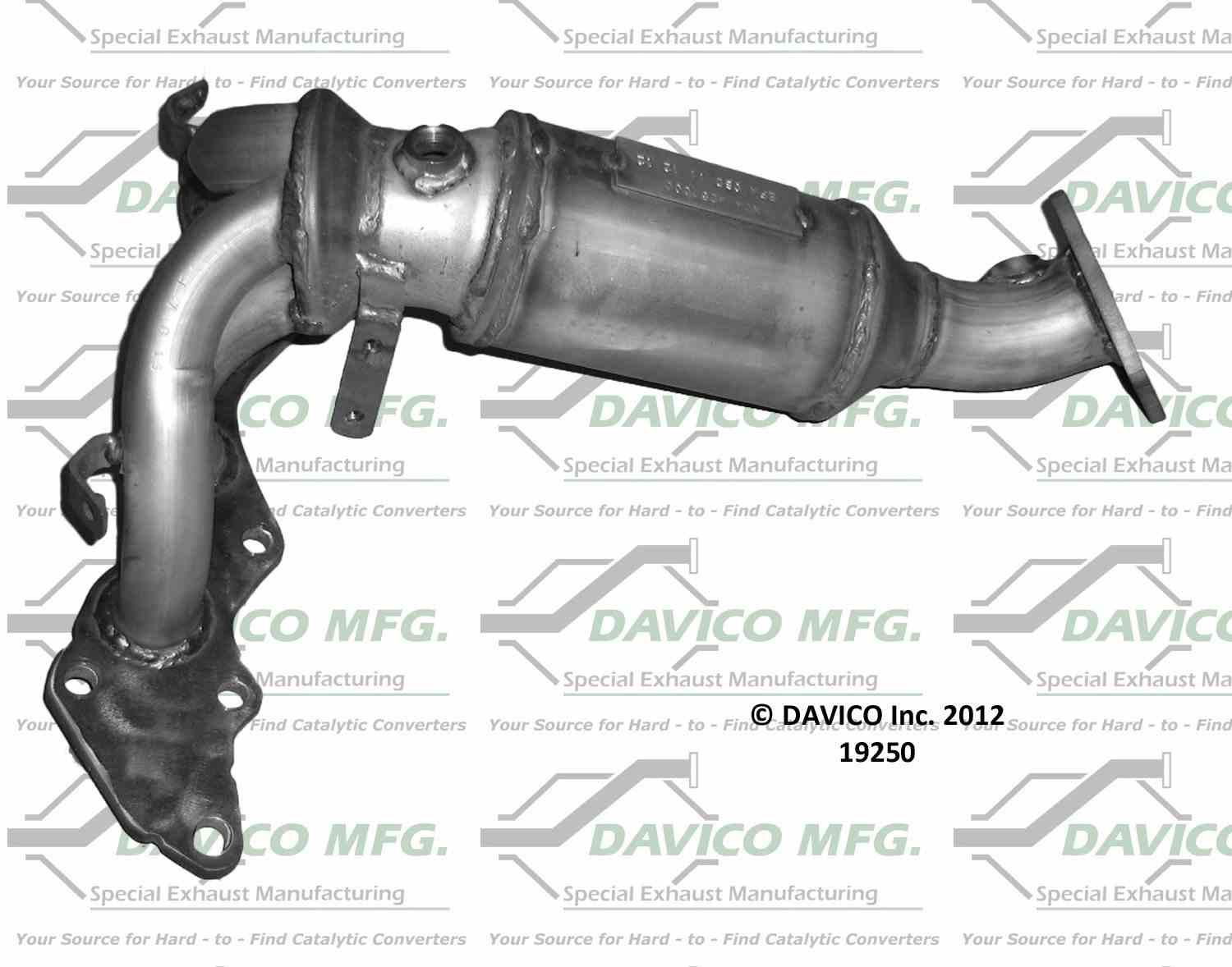 Davico Mfg Exact-Fit Catalytic Converter - Manifold  top view frsport 19250