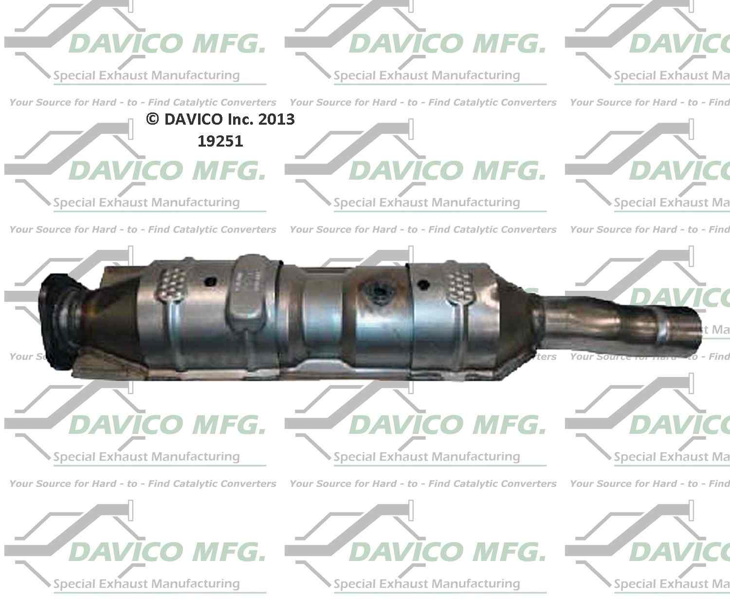 Davico Mfg Exact-Fit Catalytic Converter  top view frsport 19251