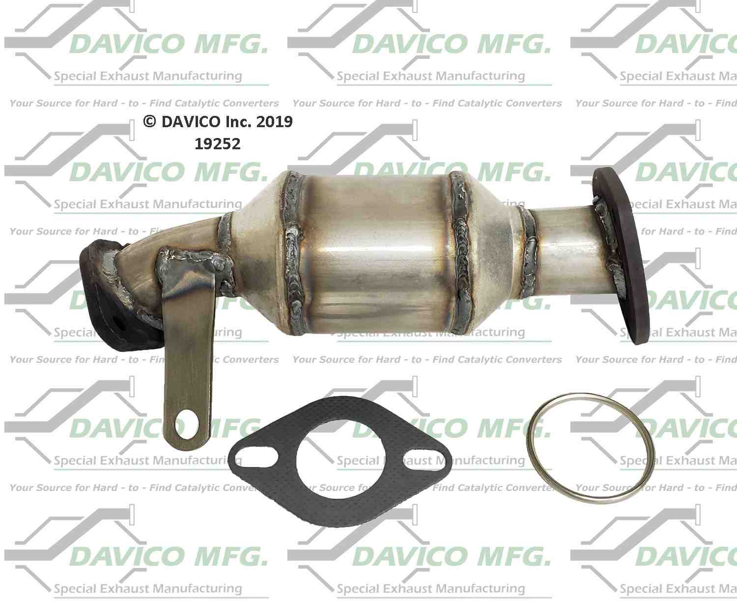 Davico Mfg Exact-Fit Catalytic Converter  top view frsport 19252