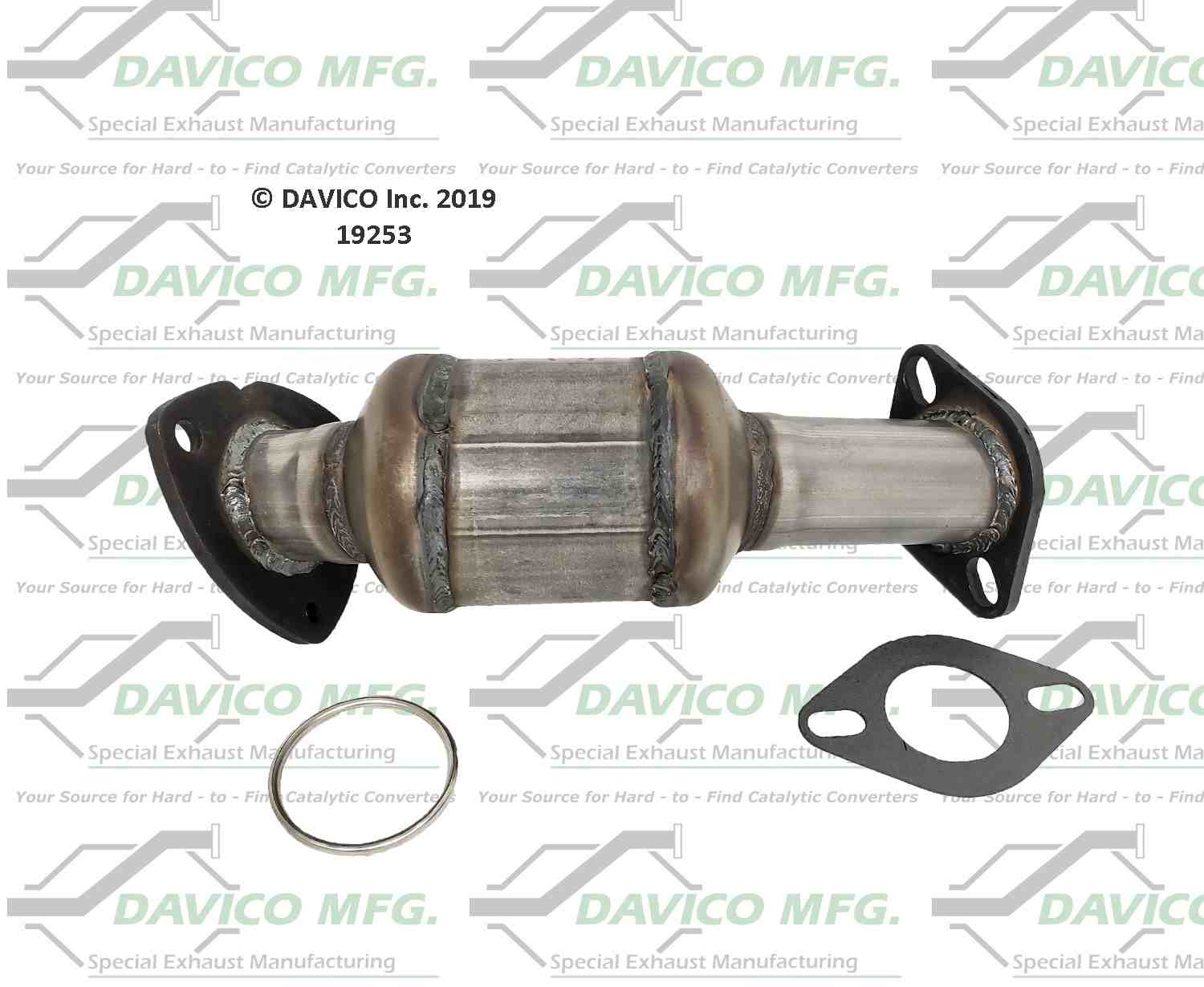 Davico Mfg Exact-Fit Catalytic Converter  top view frsport 19253