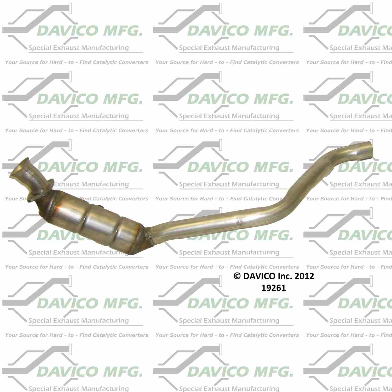 Davico Mfg Exact-Fit Catalytic Converter  top view frsport 19261