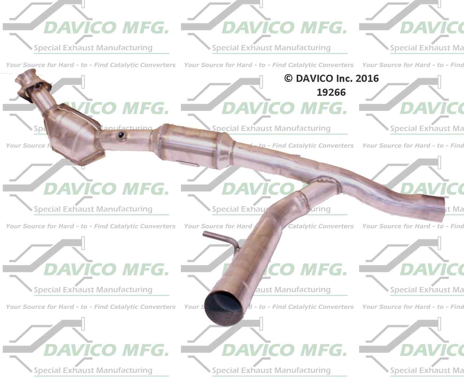 Davico Mfg Exact-Fit Catalytic Converter  top view frsport 19266