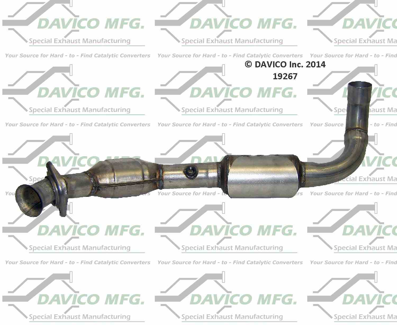 Davico Mfg Exact-Fit Catalytic Converter  top view frsport 19267