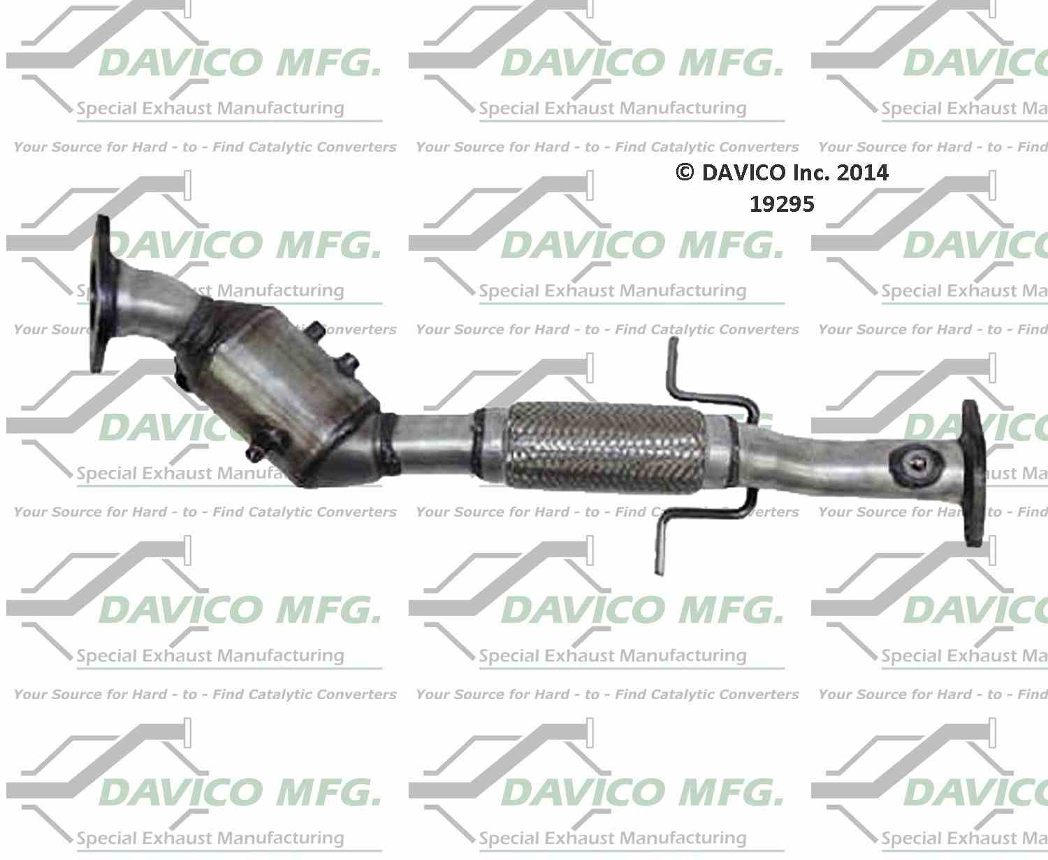 Davico Mfg Exact-Fit Catalytic Converter  top view frsport 19295