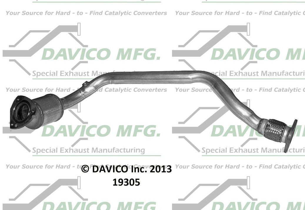 Davico Mfg Exact-Fit Catalytic Converter  top view frsport 19305