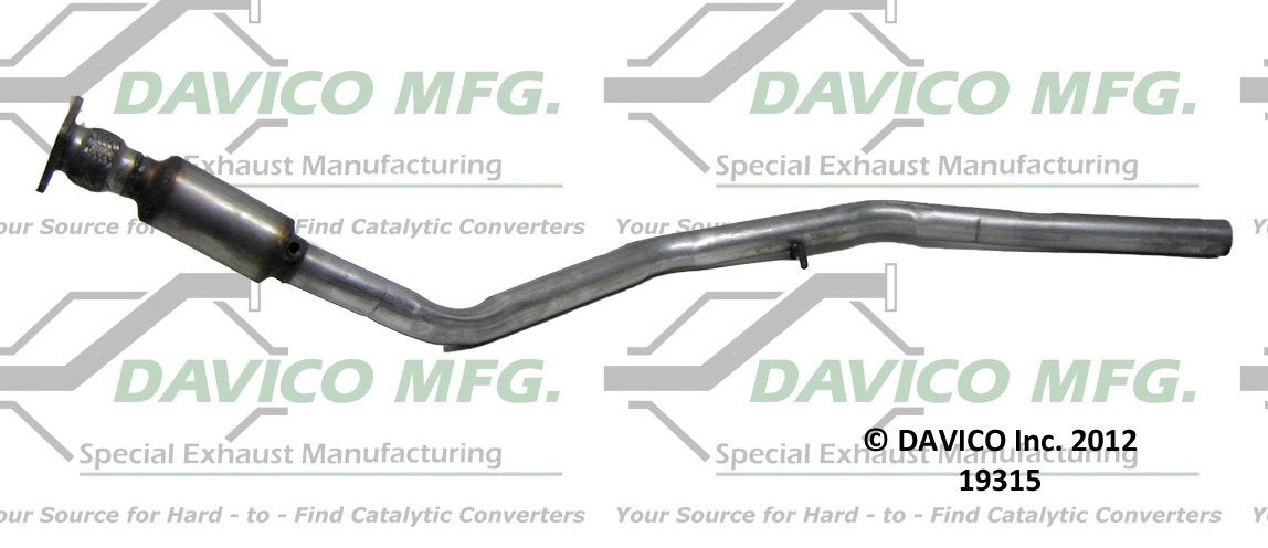 Davico Mfg Exact-Fit Catalytic Converter  top view frsport 19315