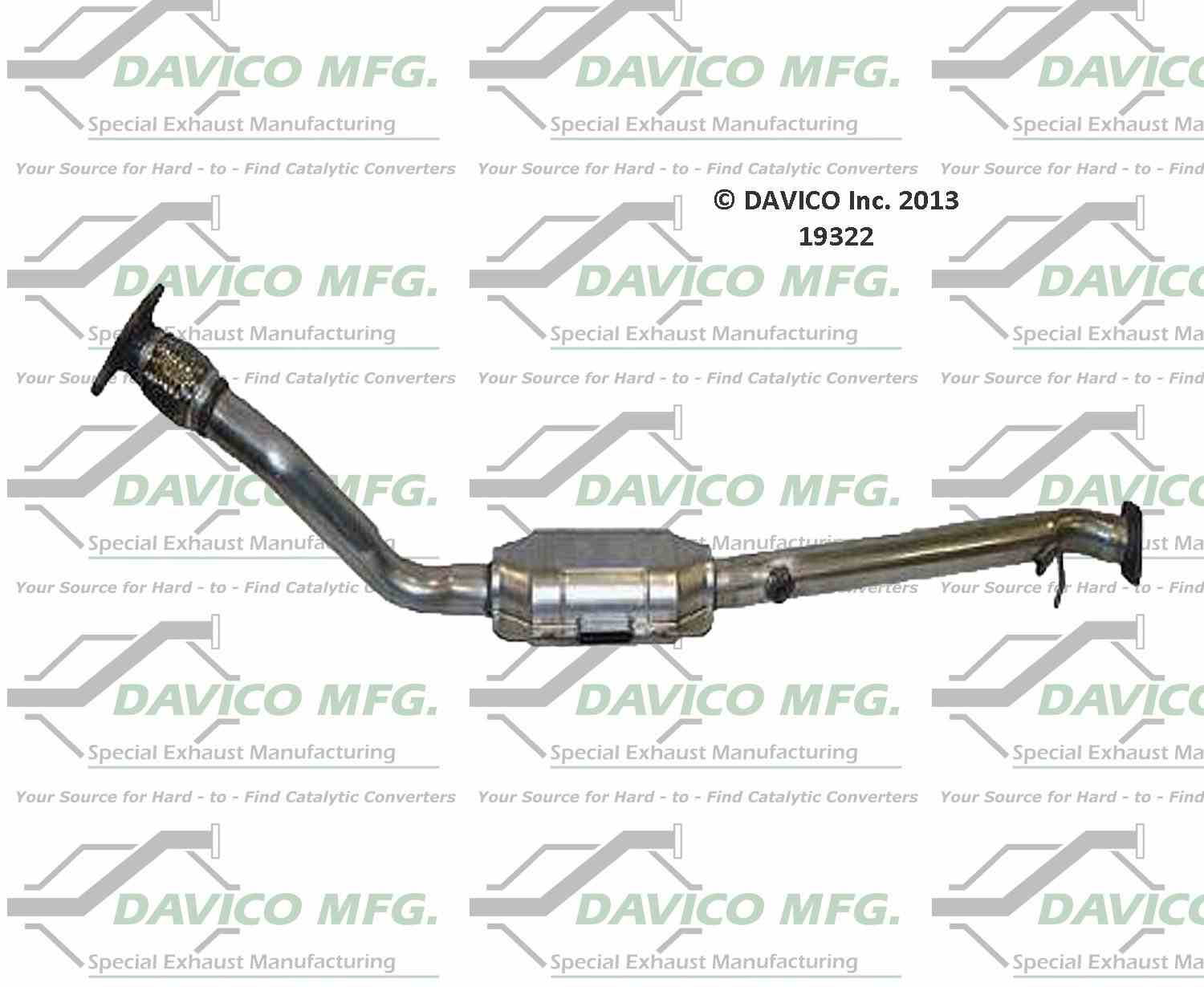 Davico Mfg Exact-Fit Catalytic Converter  top view frsport 19322