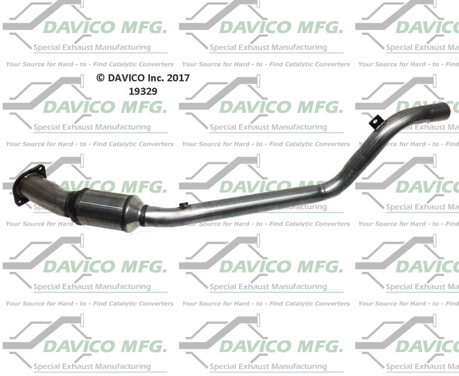 Davico Mfg Exact-Fit Catalytic Converter  top view frsport 19329