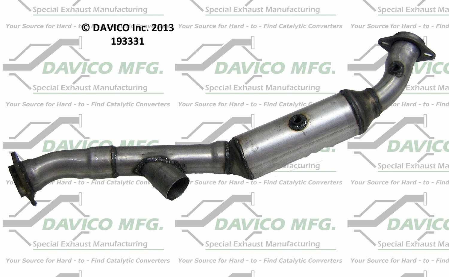 Davico Mfg Exact-Fit Catalytic Converter  top view frsport 193331