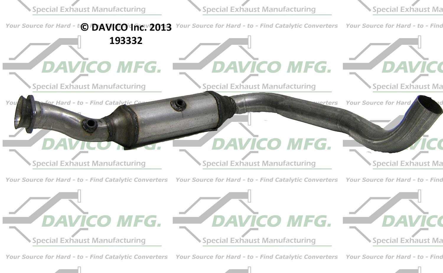 Davico Mfg Exact-Fit Catalytic Converter  top view frsport 193332