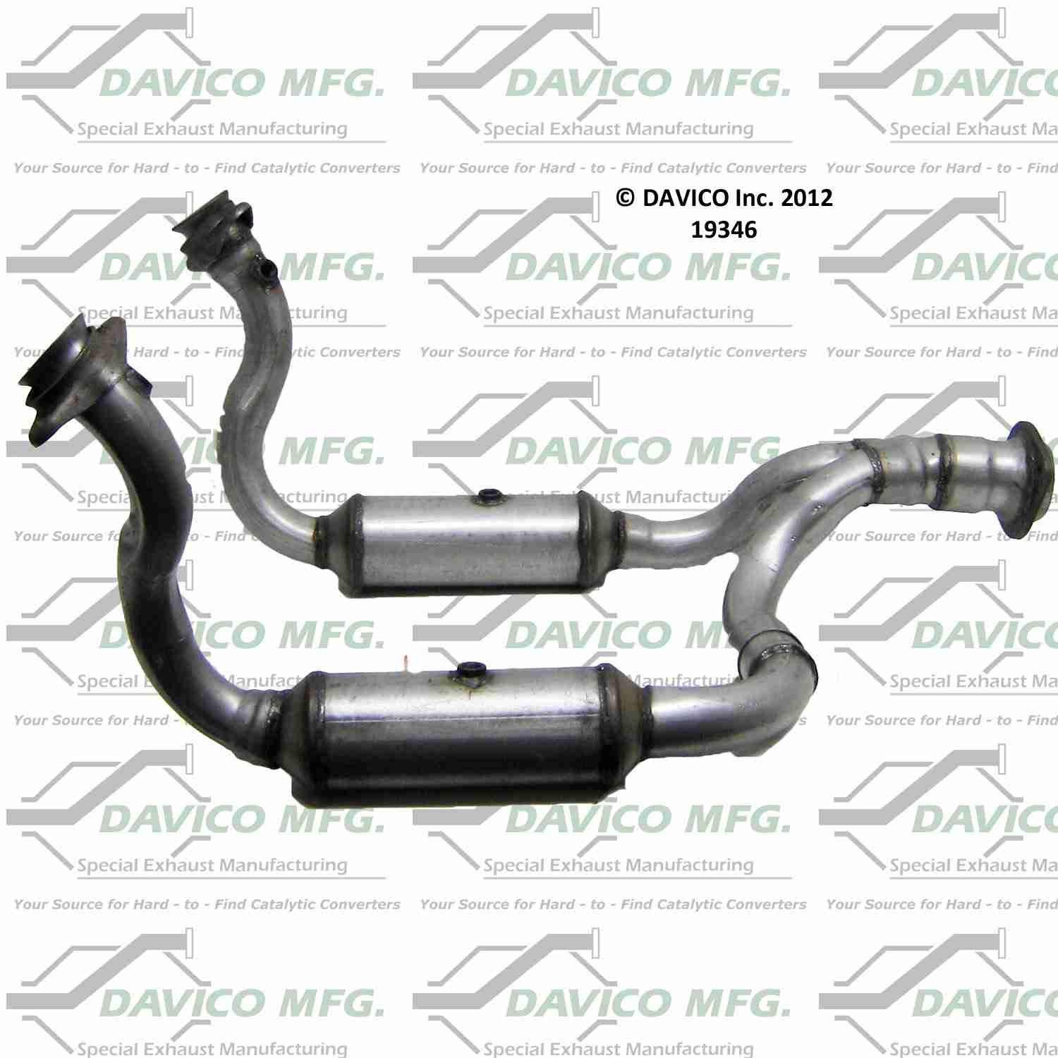 Davico Mfg Exact-Fit Catalytic Converter  top view frsport 19346