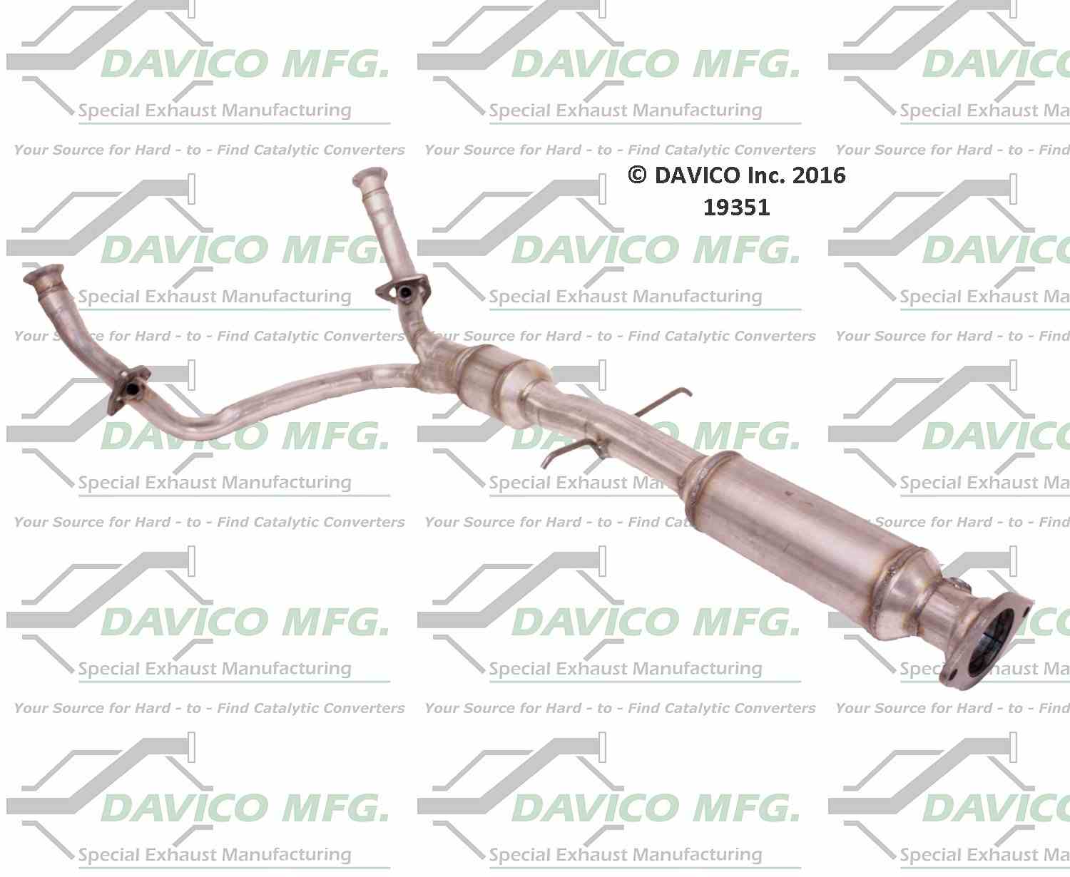 Davico Mfg Exact-Fit Catalytic Converter  top view frsport 19351