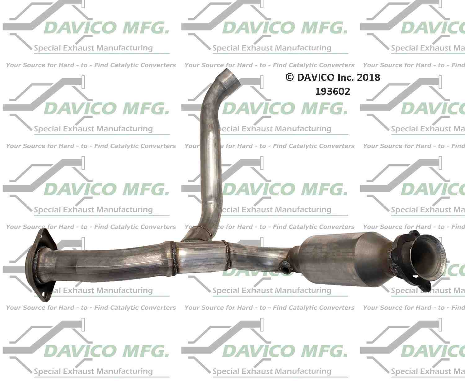 Davico Mfg Exact-Fit Catalytic Converter  top view frsport 193602