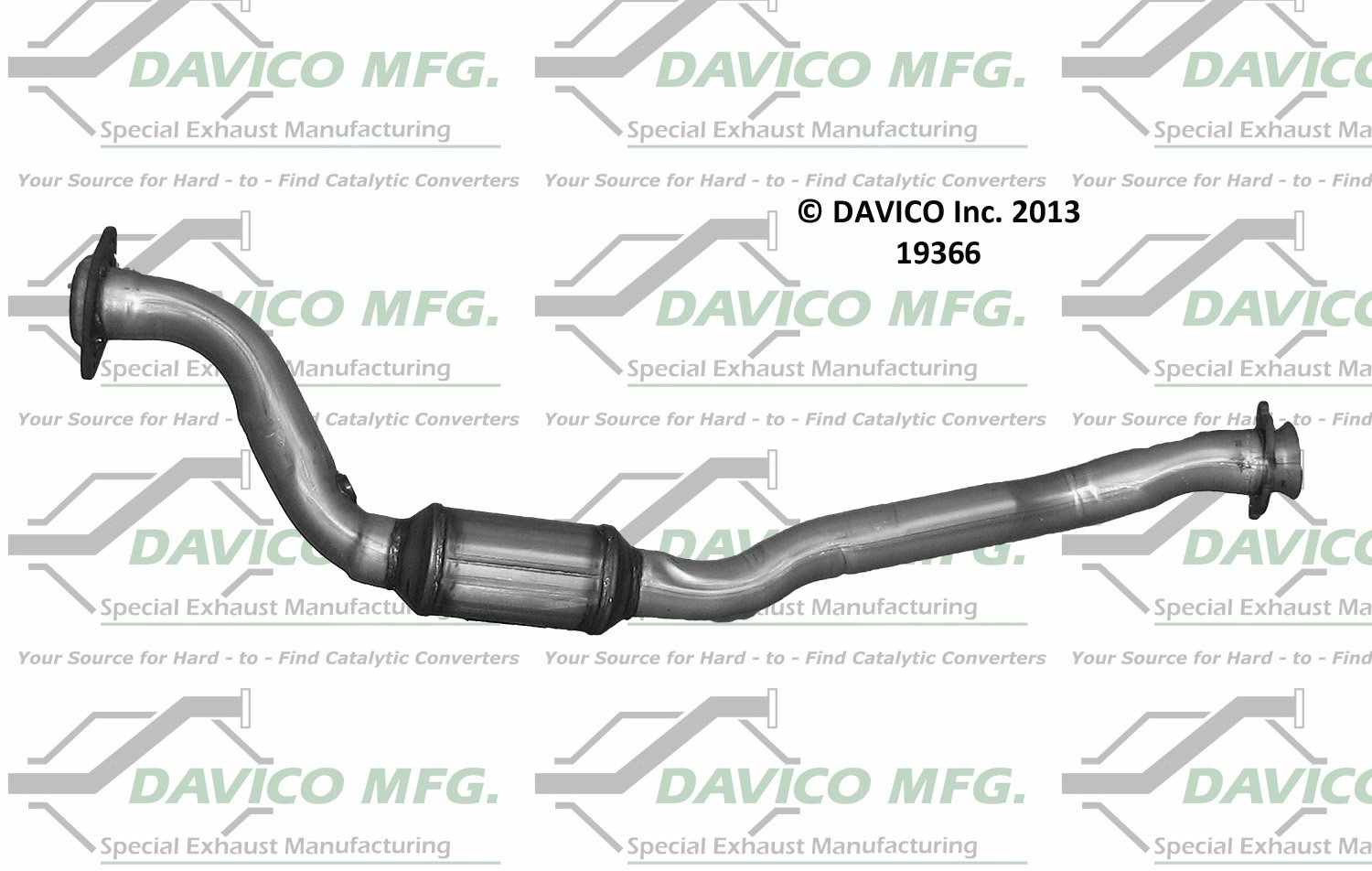 Davico Mfg Exact-Fit Catalytic Converter  top view frsport 19366