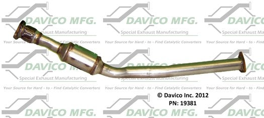 Davico Mfg Exact-Fit Catalytic Converter  top view frsport 19381